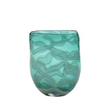 Glazen Vaas Wave/Netmotief Potvorm 17,5 cm